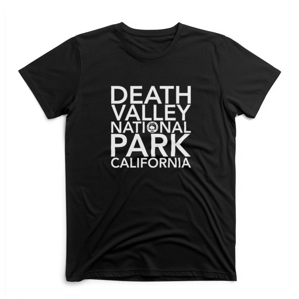 Death Valley National Park T-Shirt Block Text in Black