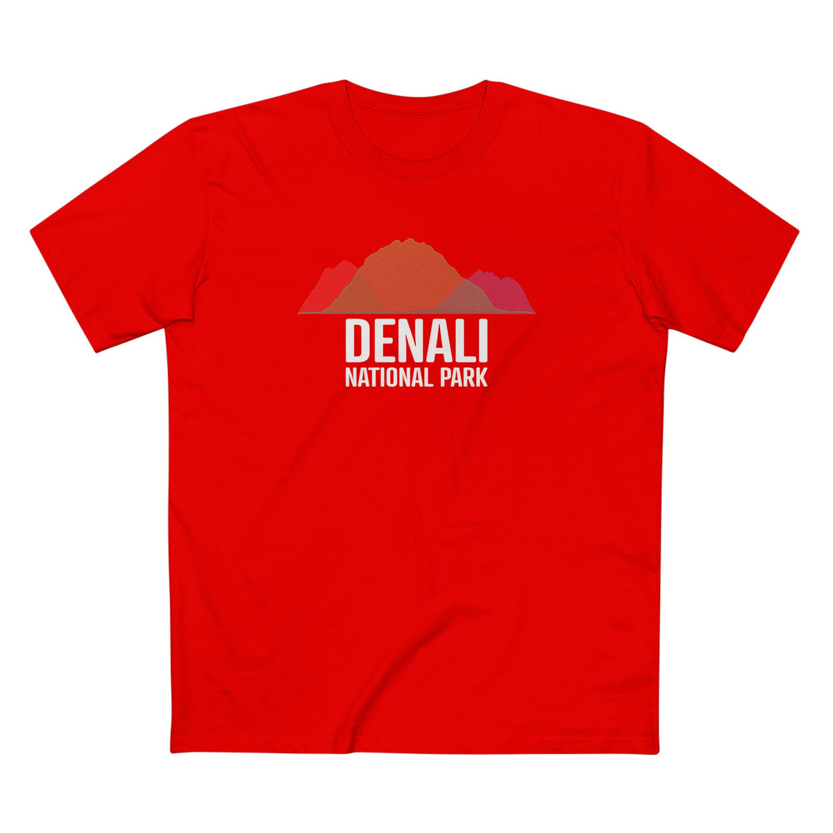 Denali National Park T-Shirt - Histogram Design in Red