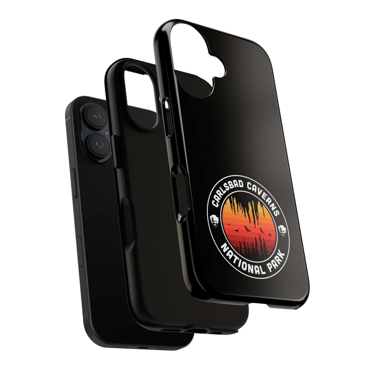 Carlsbad Caverns National Park Phone Case - Orange Round Emblem Design