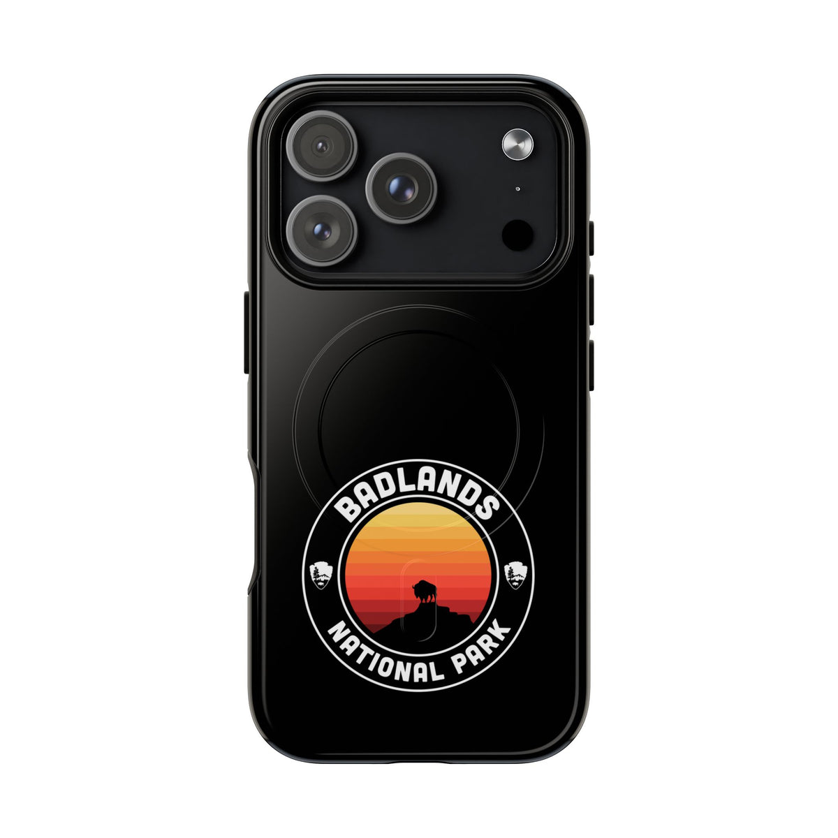 Badlands National Park iPhone Case with MagSafe - Round Emblem Design