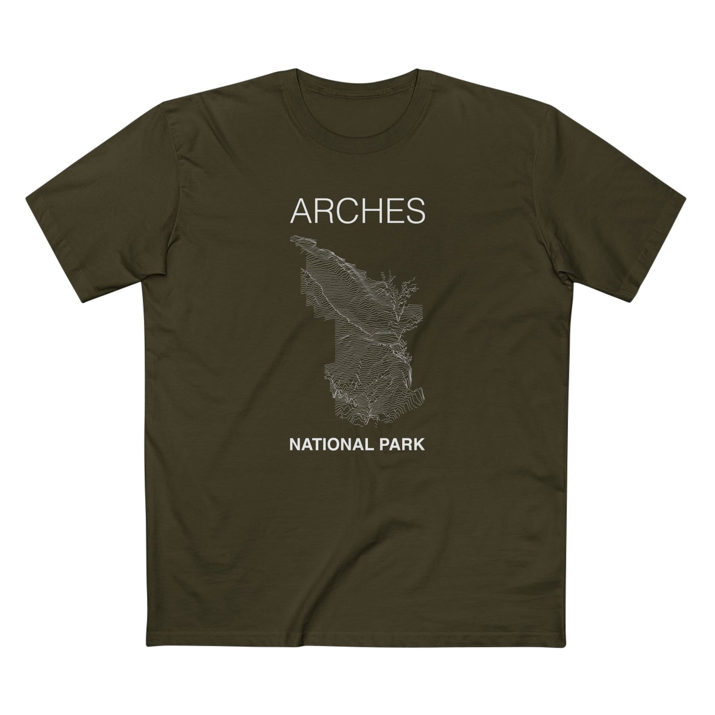 Arches National Park T-Shirt Lines in Army