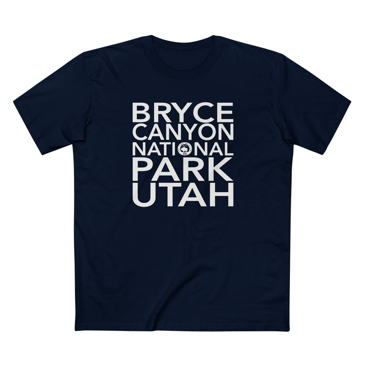 Bryce Canyon National Park T-Shirt Block Text in Navy
