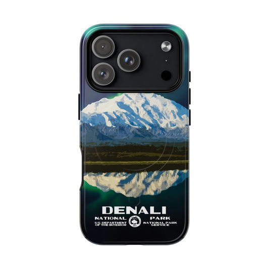 Denali National Park iPhone case with MagSafe featuring WPA-inspired artwork.