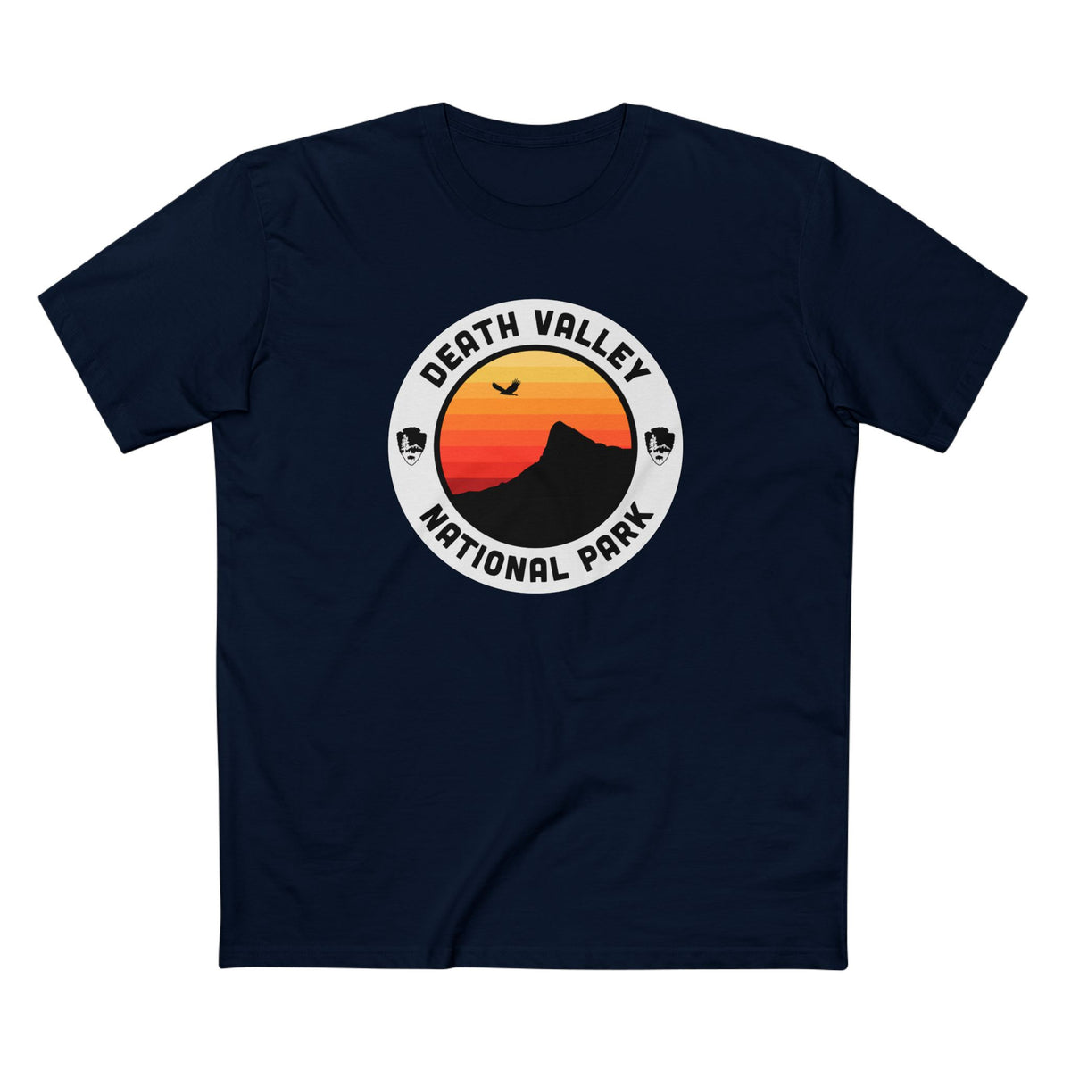 Death Valley National Park T-Shirt - Round Badge Design in Navy
