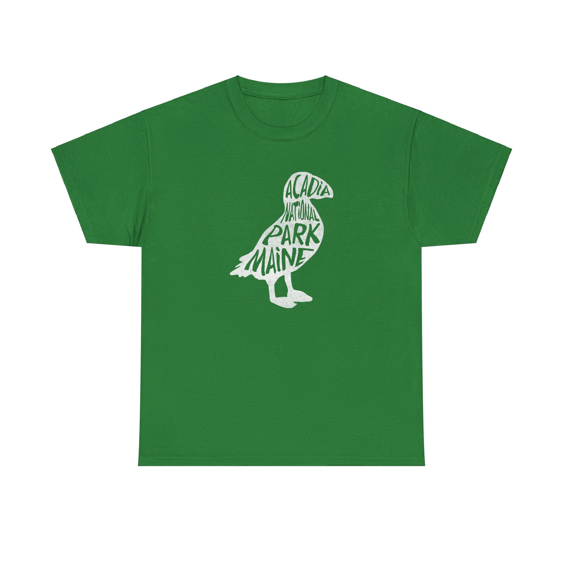 Acadia National Park Women's t-shirt with a puffin silhouette