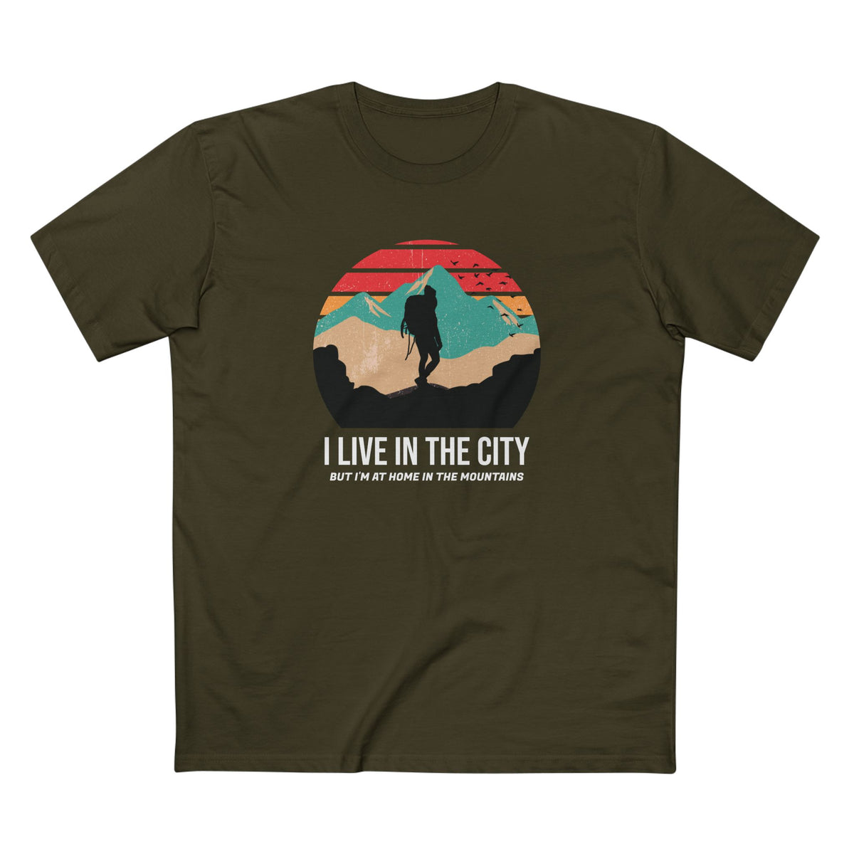 At Home in the Mountains T-Shirt in Army