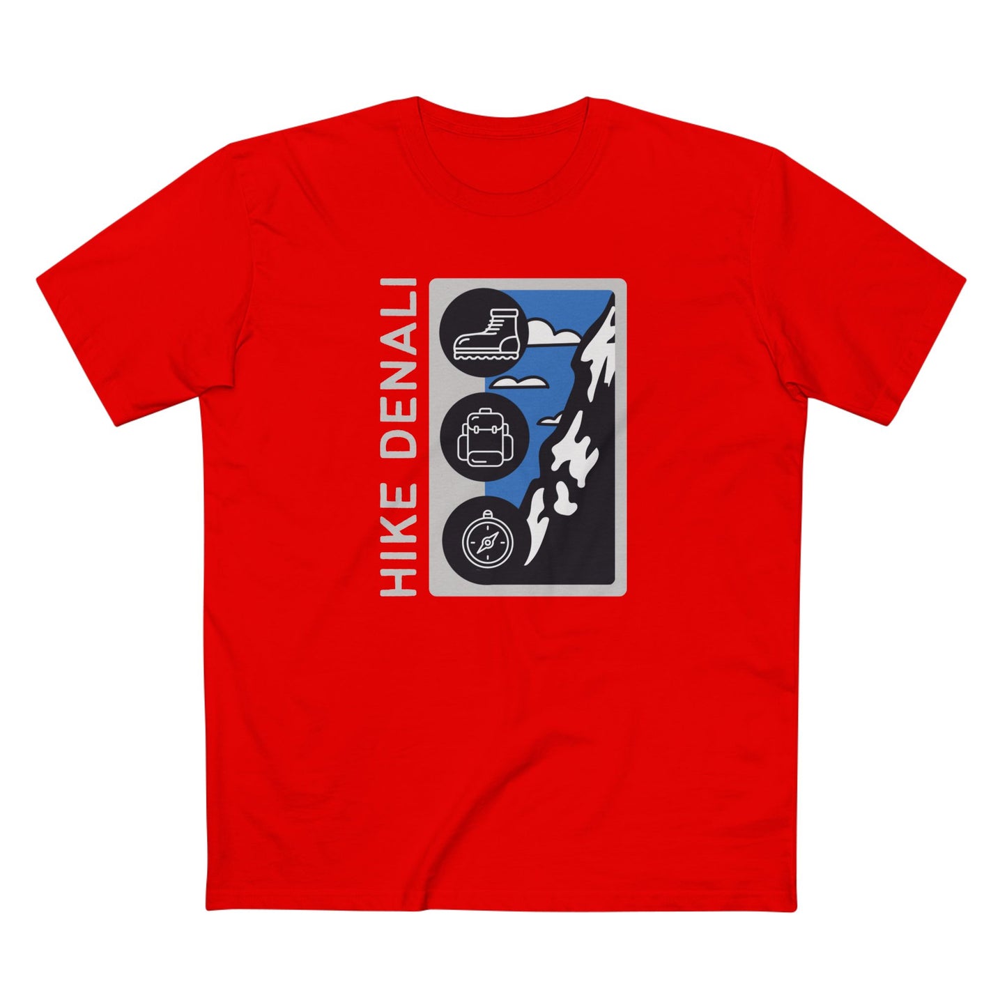 Denali National Park T-Shirt - Hike Denali in Red