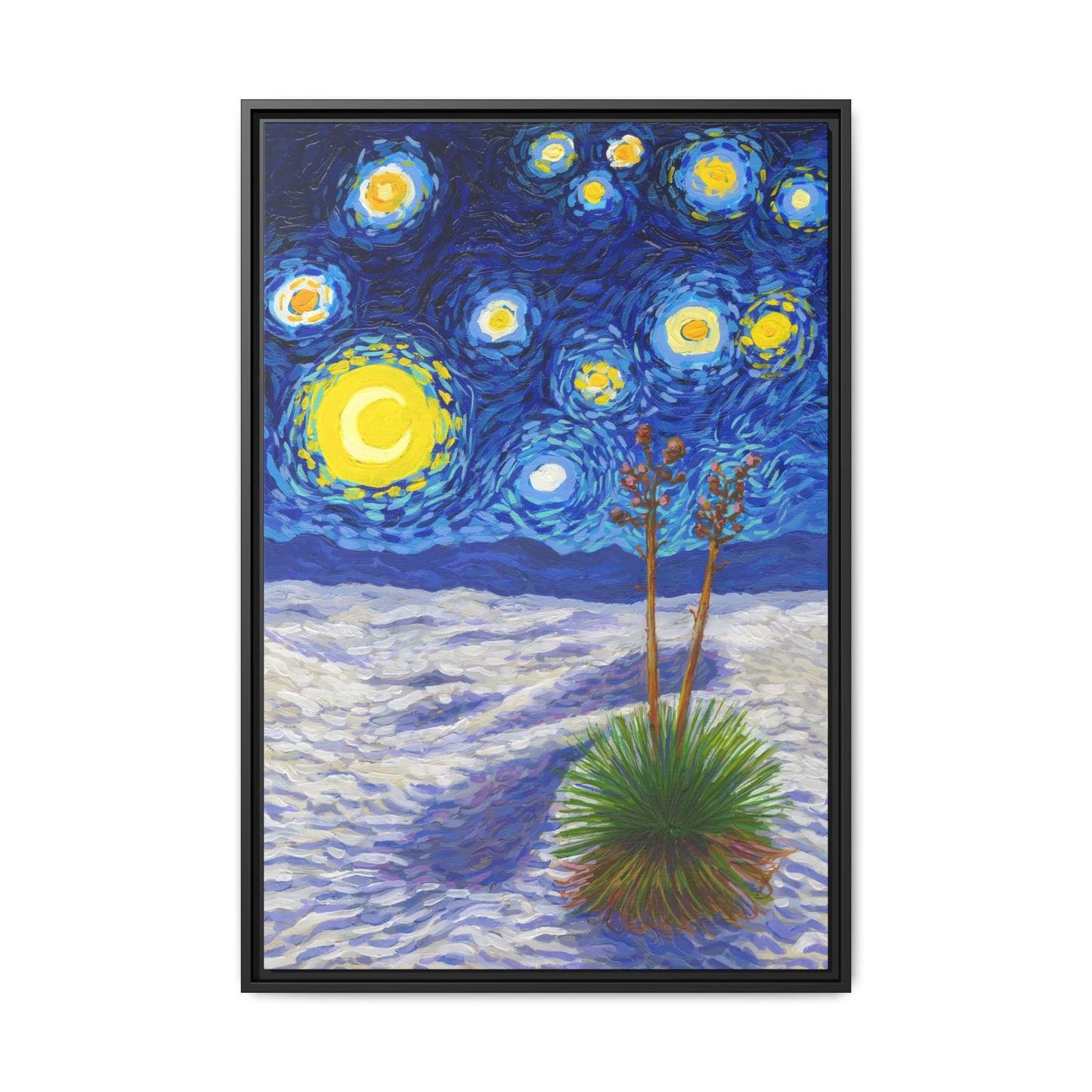 White Sands National Park Framed Canvas - The Starry Night