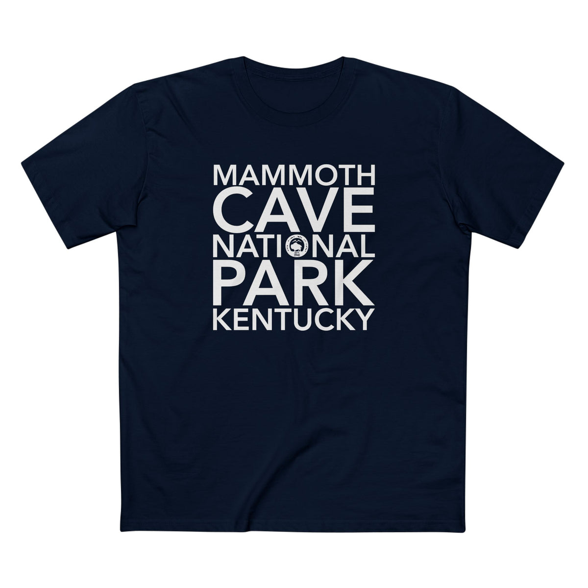 Mammoth Cave National Park T-Shirt Block Text in Navy