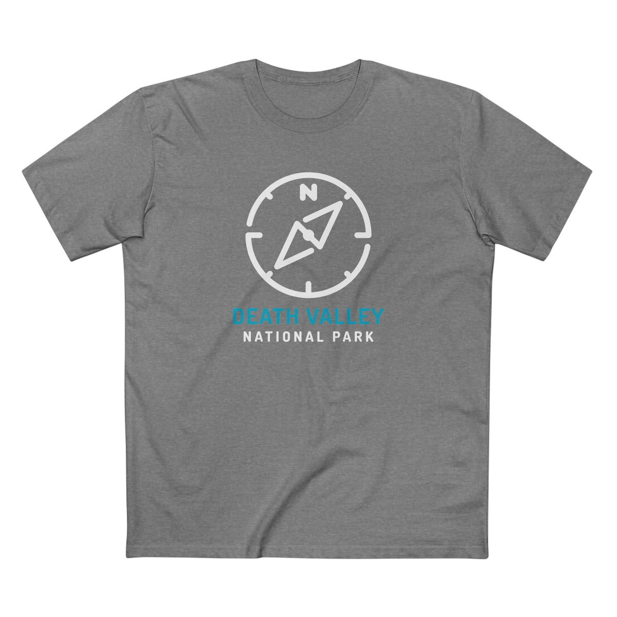 Death Valley National Park T-Shirt Compass Design in Athletic Heather