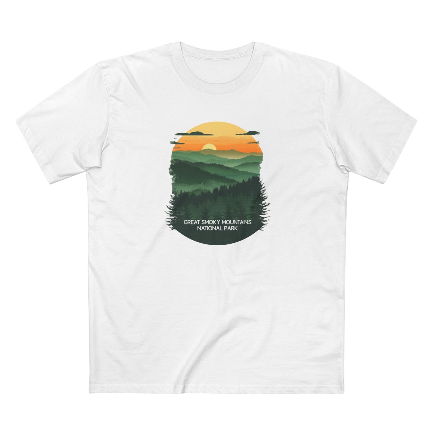 Great Smoky Mountains National Park T-Shirt - Vintage Design in White