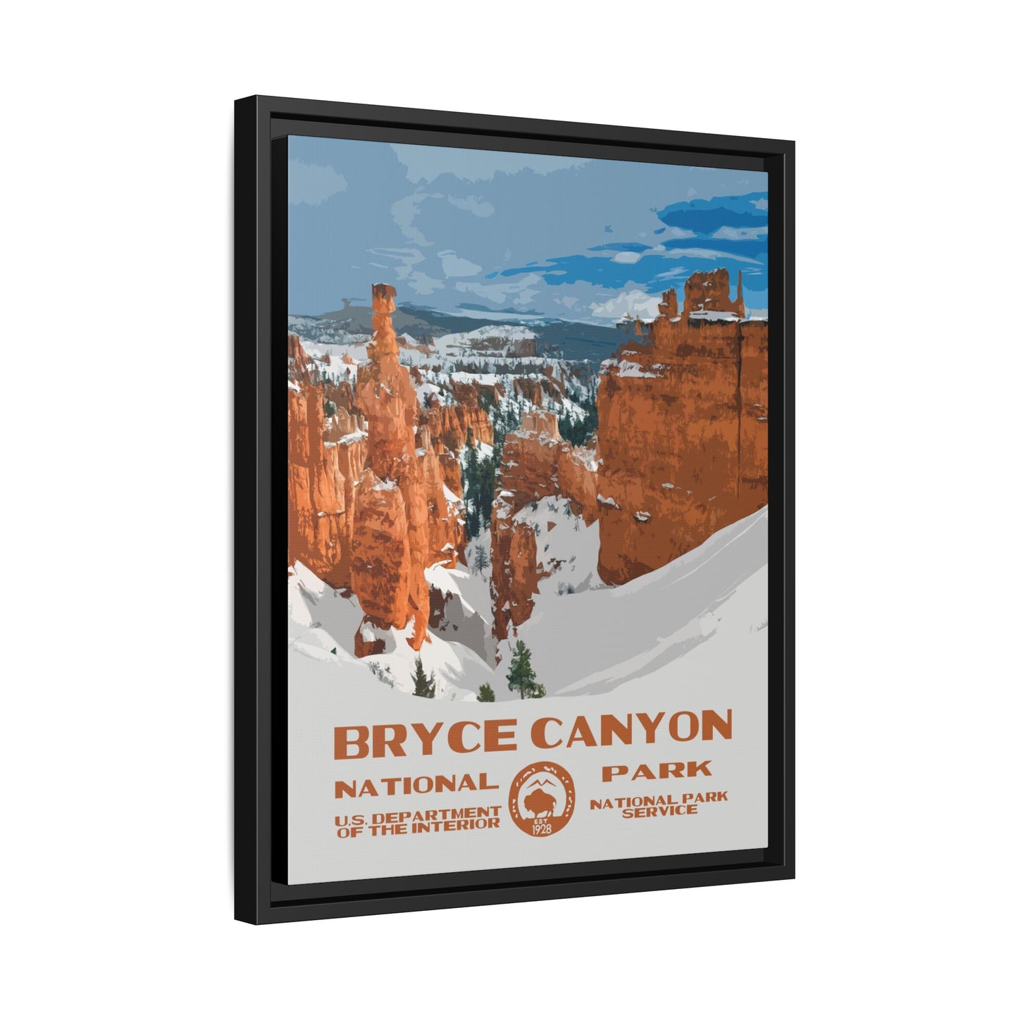 Bryce Canyon National Park Framed Canvas - WPA Poster