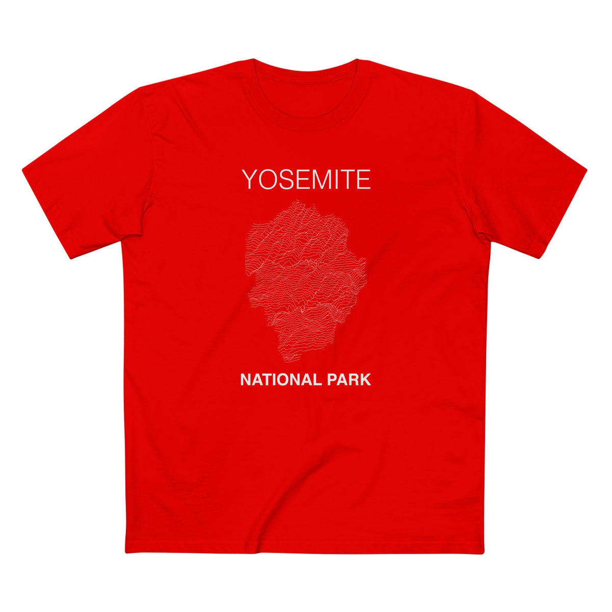 Yosemite National Park T-Shirt Lines in Red