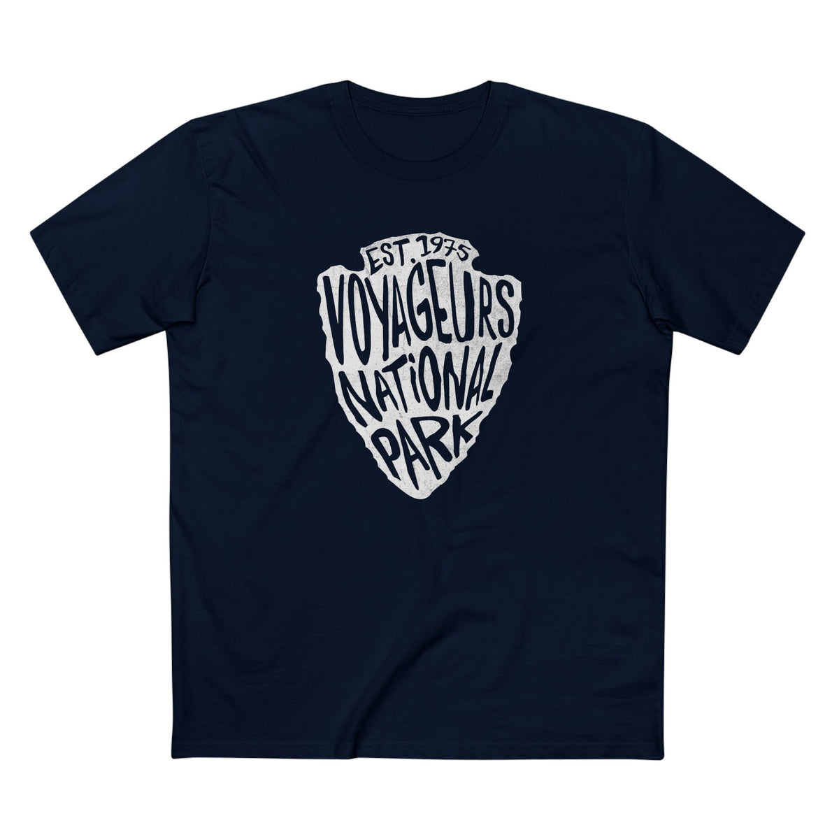 Voyageurs National Park T-Shirt - Arrowhead Design in Navy