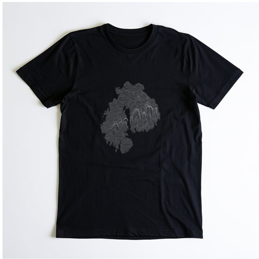 Mount Desert Island & Acadia National Park T-Shirt - Topographical Lines in Black