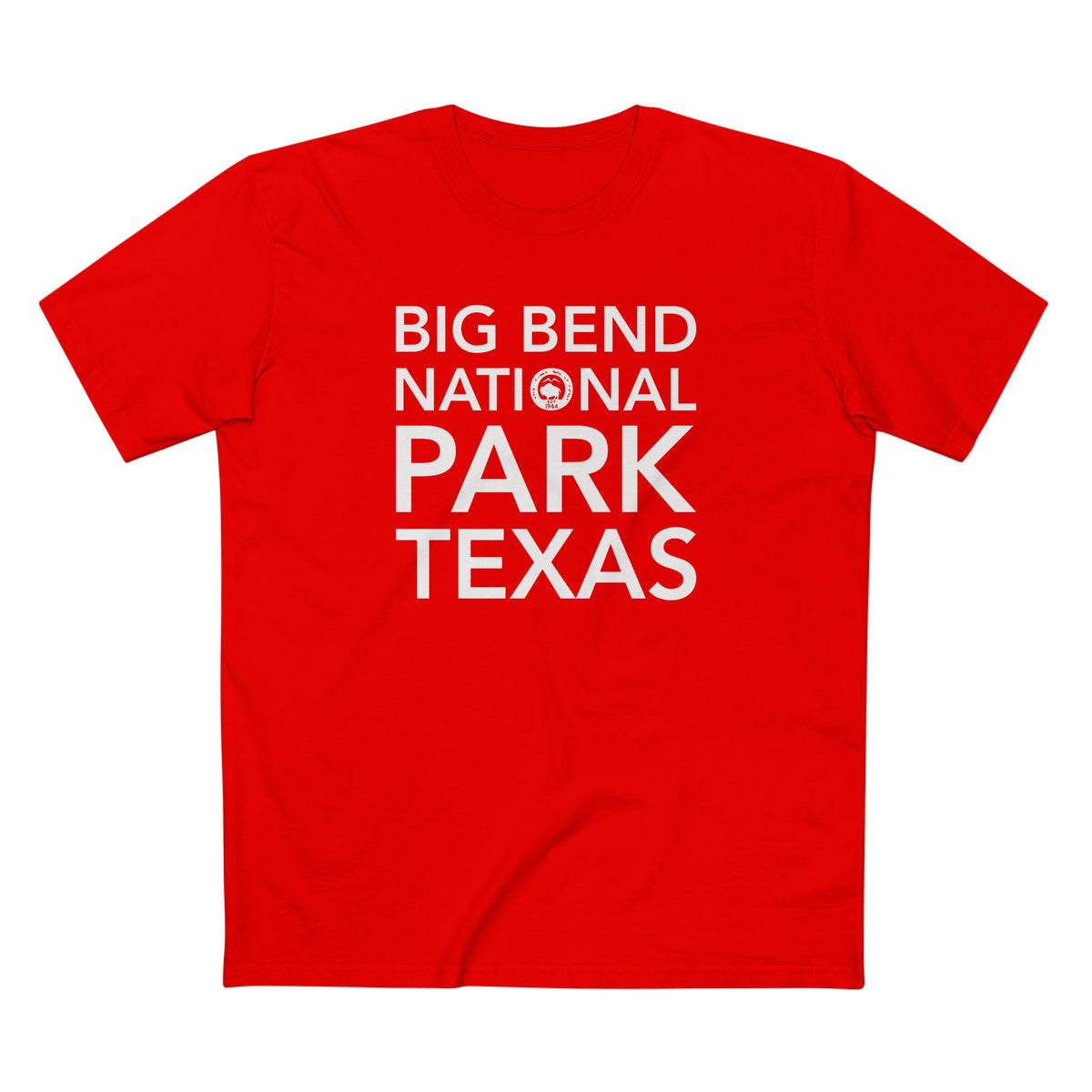 Big Bend National Park T-Shirt Block Text in Red