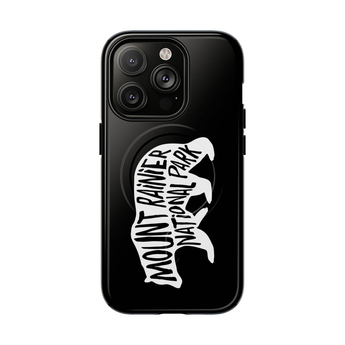 Mount Rainier National Park iPhone Case with MagSafe - Black Bear Design