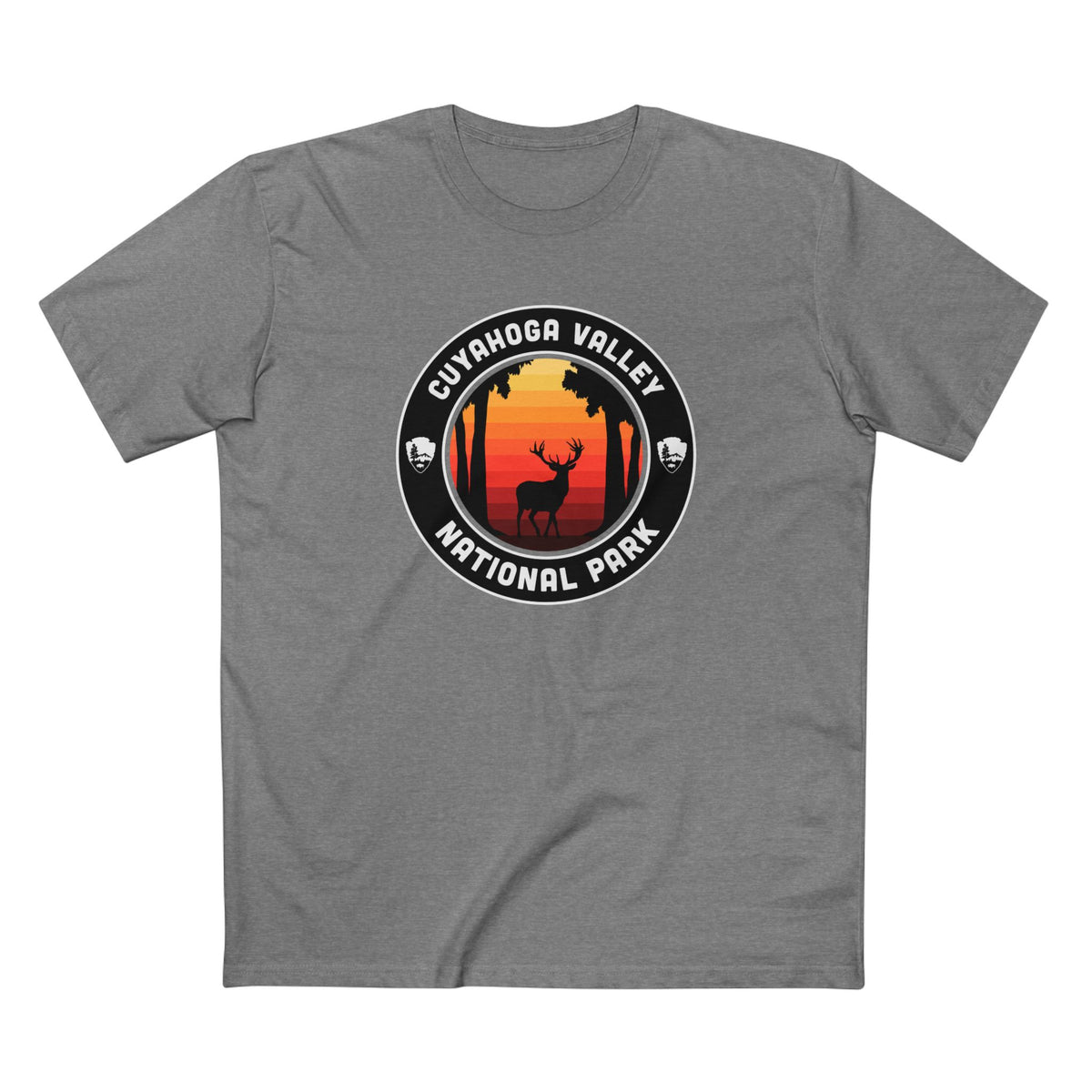 Cuyahoga Valley National Park T-Shirt - Round Badge Design in Athletic Heather