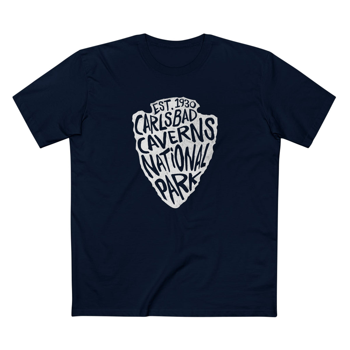 Carlsbad Caverns National Park T-Shirt - Arrowhead Design in Navy