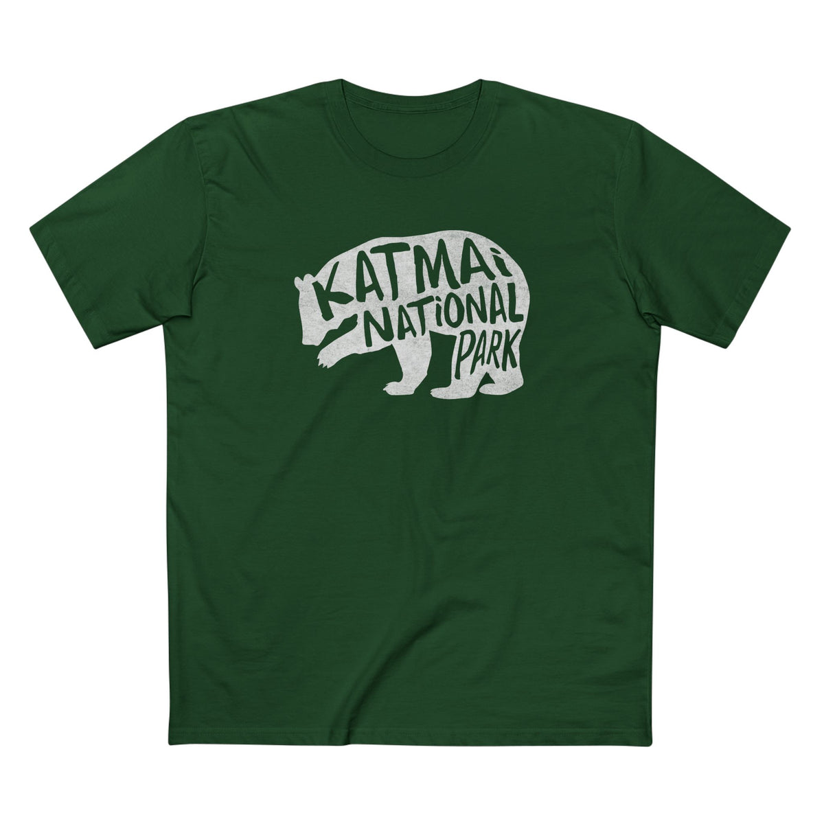Katmai National Park T-Shirt - Grizzly Bear in Forest Green