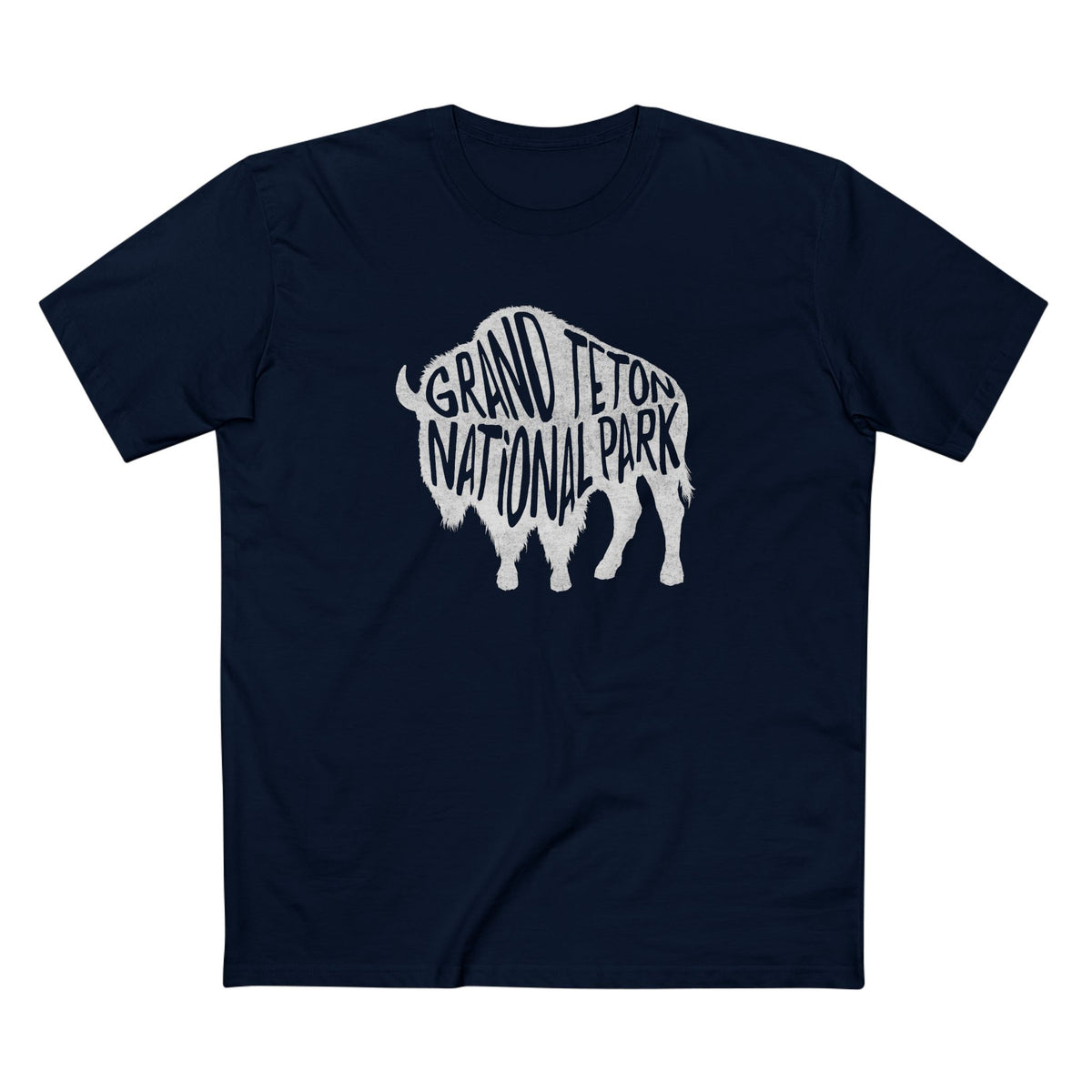 Grand Teton National Park T-Shirt - Bison in Navy