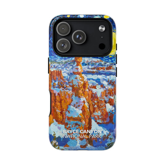 Bryce Canyon National Park iPhone case with MagSafe featuring Starry Night artwork.
