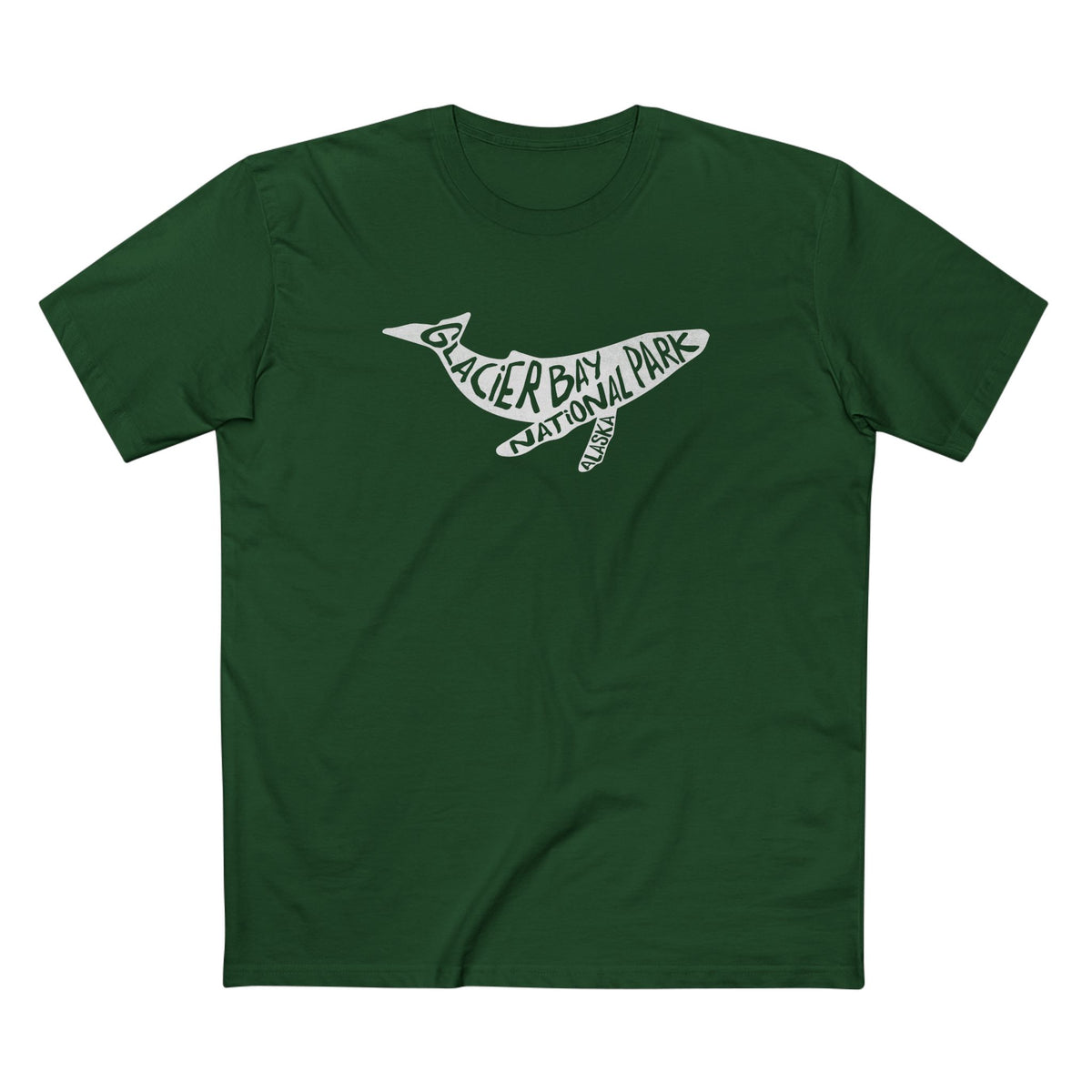 Glacier Bay National Park T-Shirt - Humpback Whale in Forest Green
