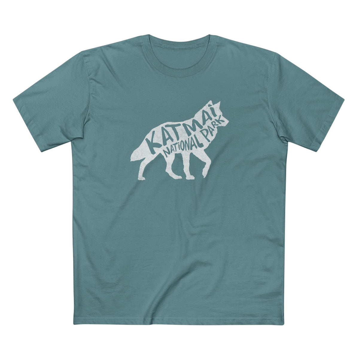 Katmai National Park T-Shirt - Gray Wolf in Slate Blue