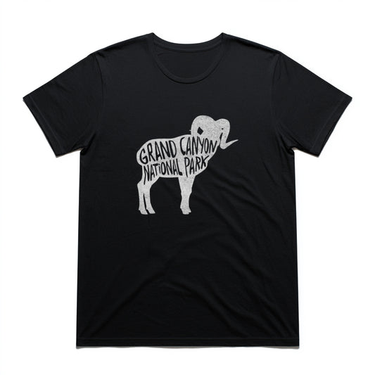 Grand Canyon National Park T-Shirt - Bighorn Sheep in Black