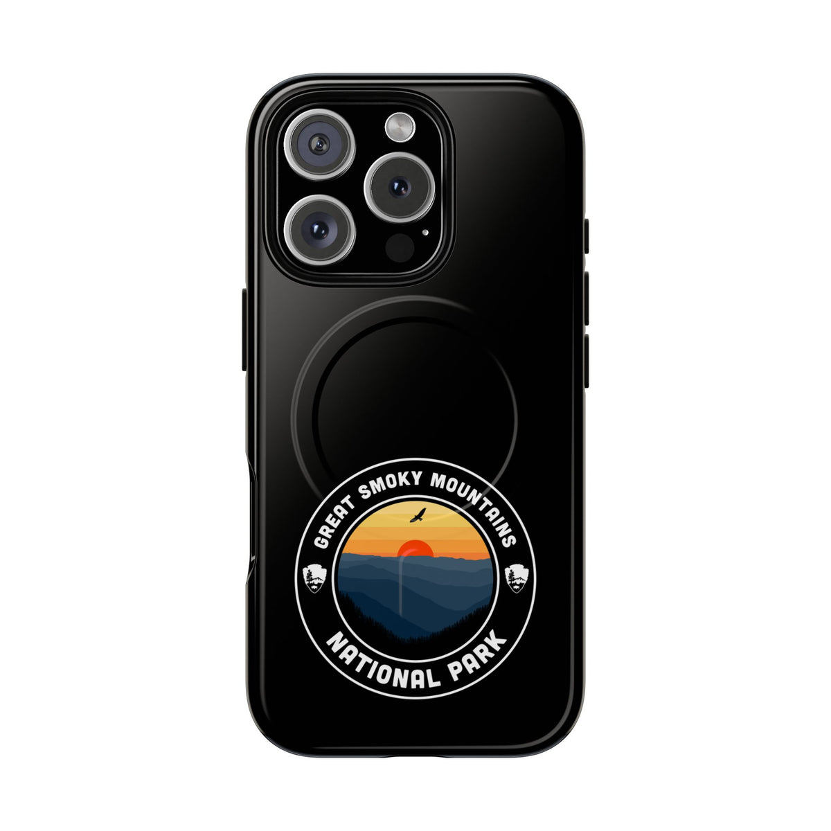 Great Smoky Mountains National Park iPhone Case with MagSafe - Round Emblem Design