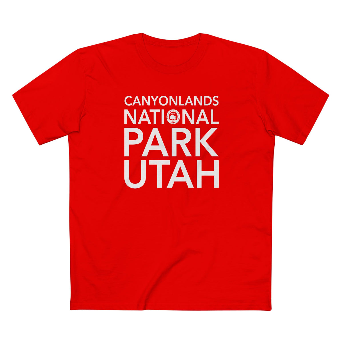 Canyonlands National Park T-Shirt Block Text in Red