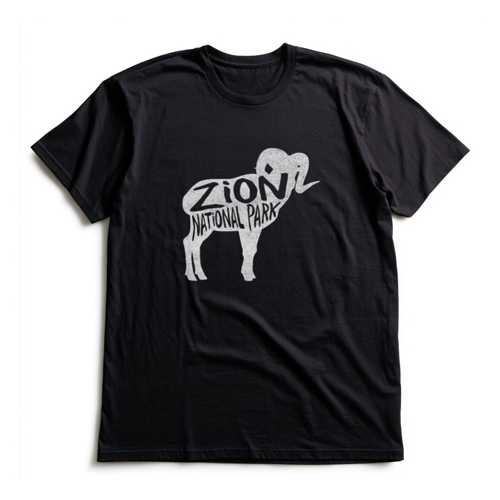Zion National Park T-Shirt - Bighorn Sheep in Black