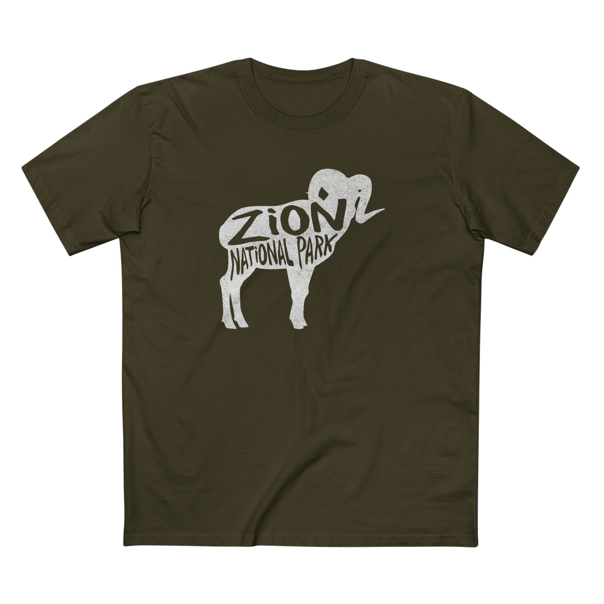 Zion National Park T-Shirt - Bighorn Sheep in Army