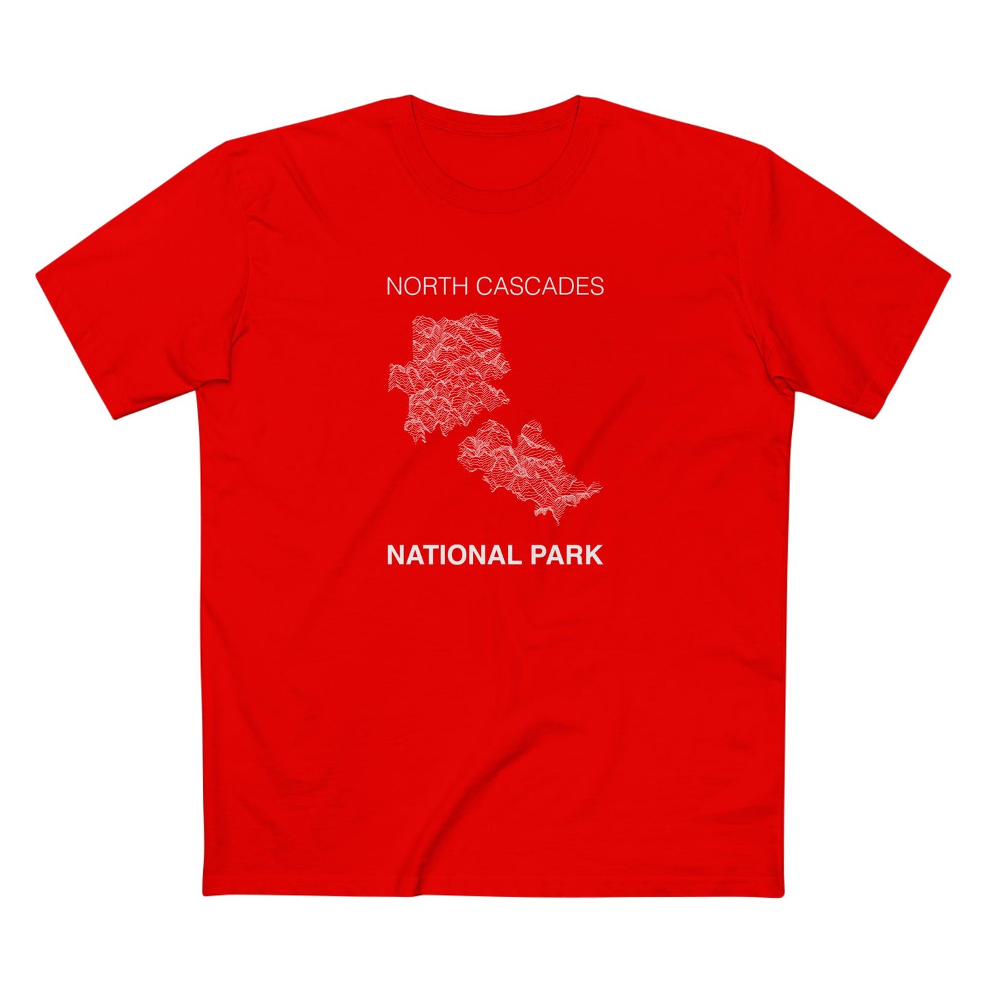 North Cascades National Park T-Shirt Lines in Red