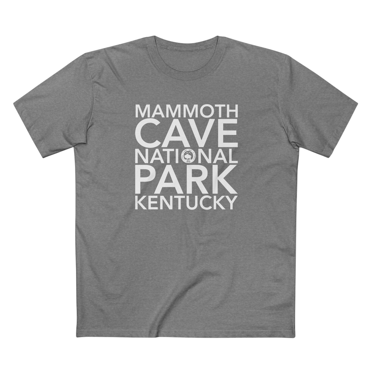 Mammoth Cave National Park T-Shirt Block Text in Athletic Heather