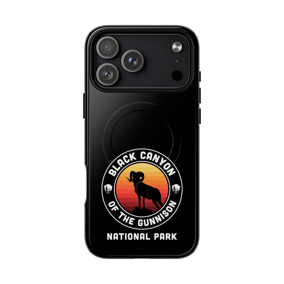 Black Canyon of the Gunnison National Park iPhone Case with MagSafe - Round Emblem Design
