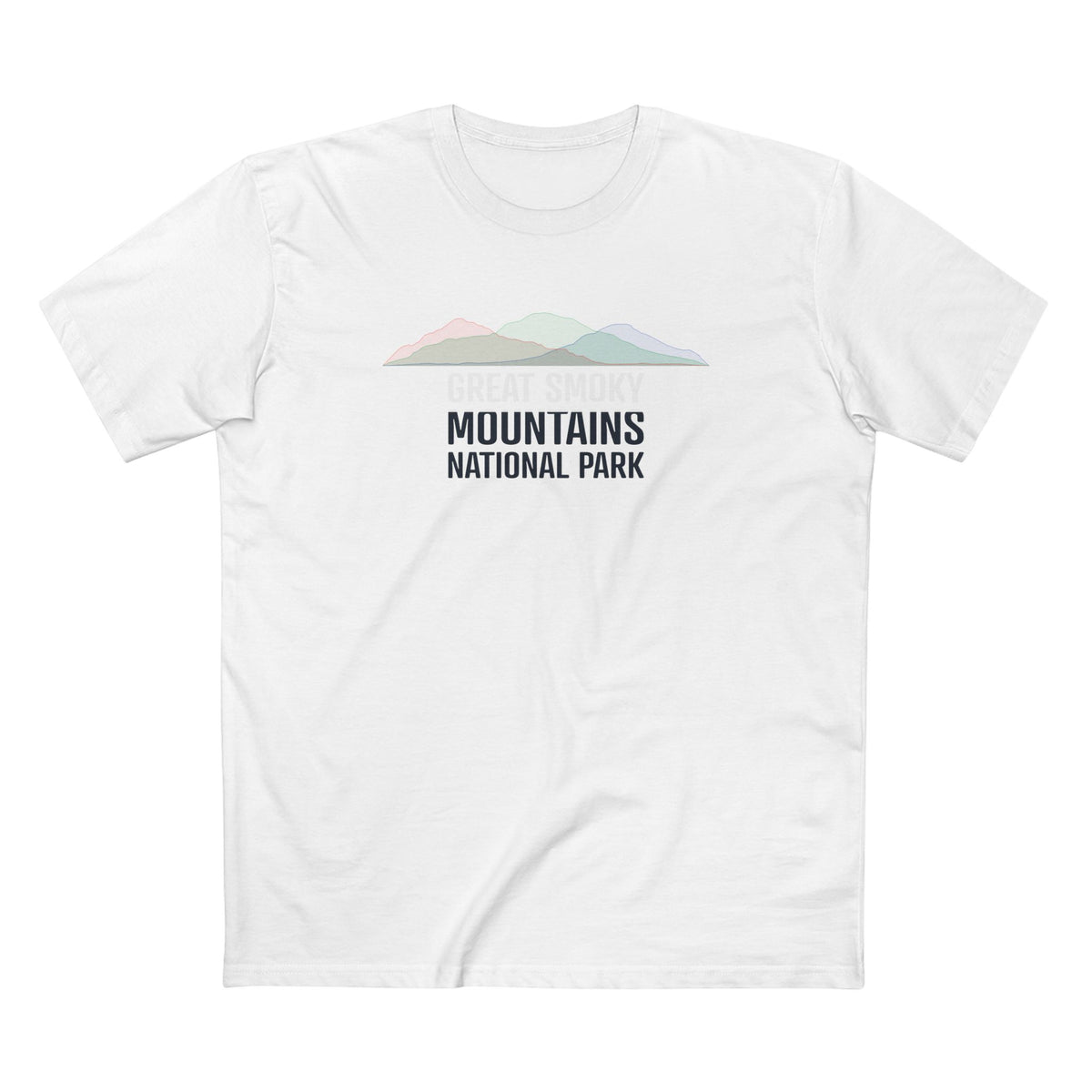 Great Smoky Mountains National Park T-Shirt - Histogram Design in White
