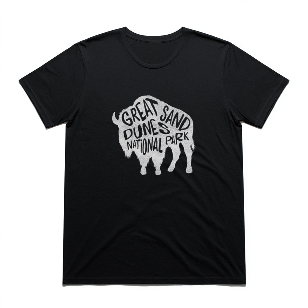 Great Sand Dunes National Park T-Shirt - Bison in Black