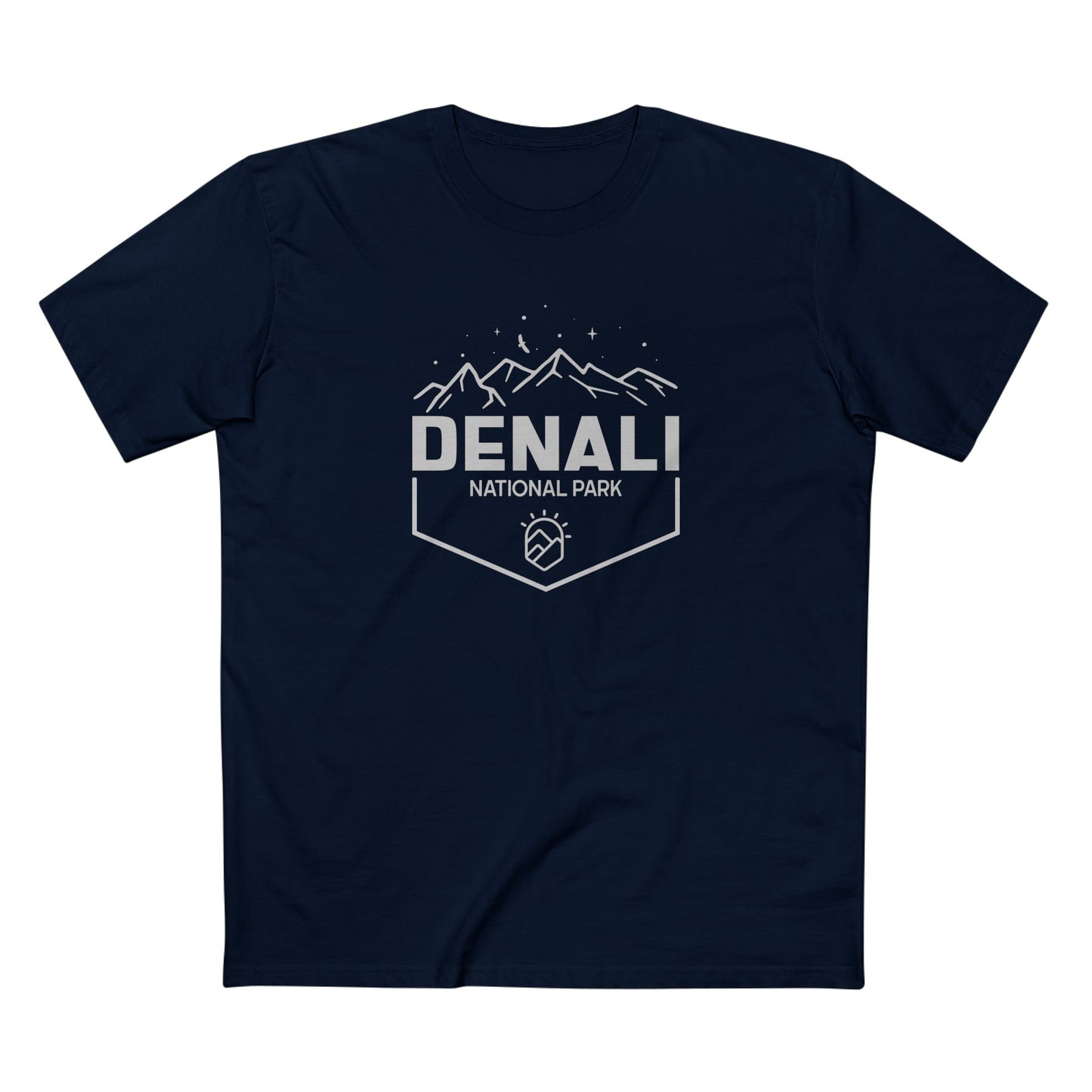Denali National Park T-Shirt - Mountain Graphic in Navy
