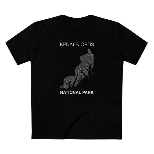 Kenai Fjords National Park T-Shirt Lines in Black