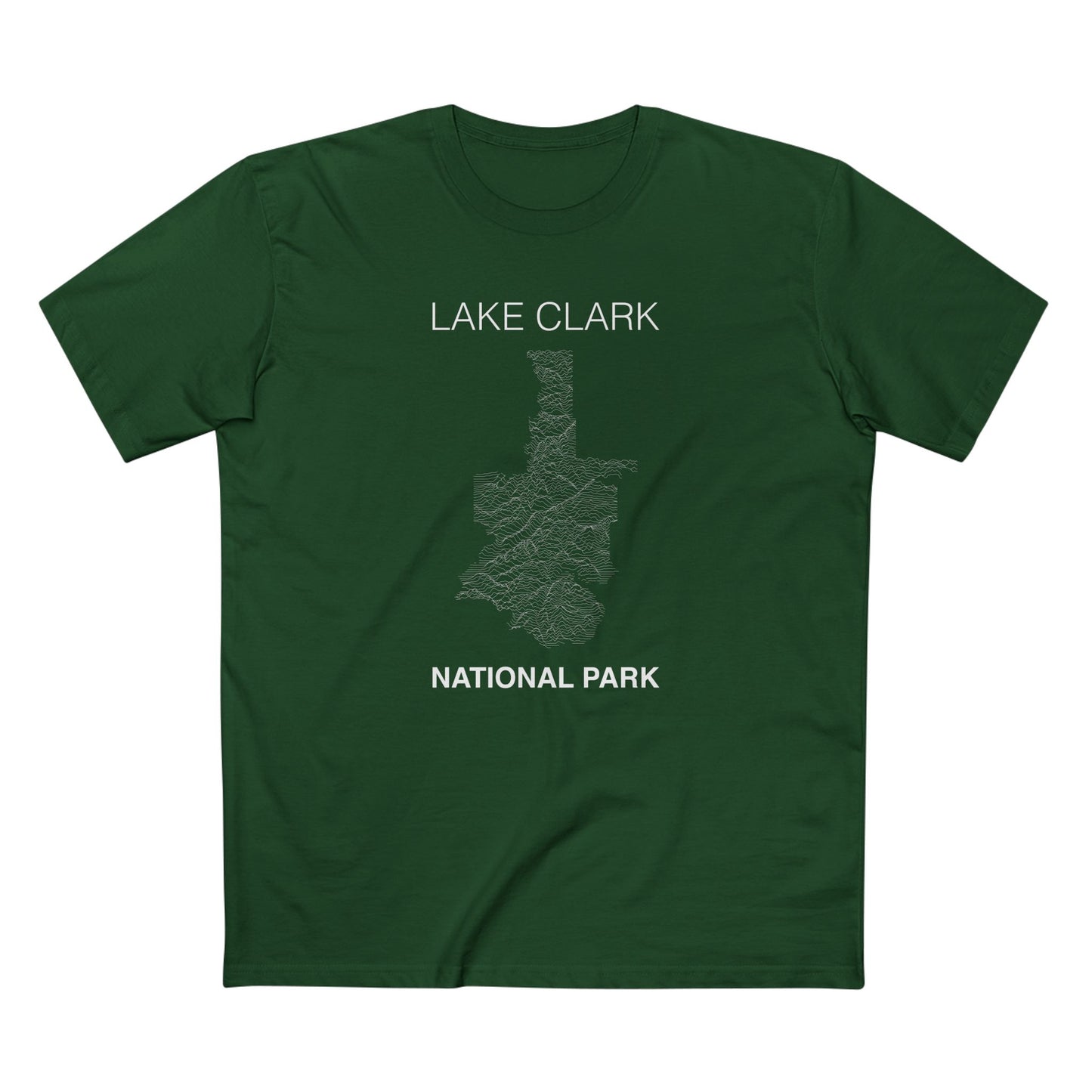Lake Clark National Park T-Shirt Lines in Forest Green