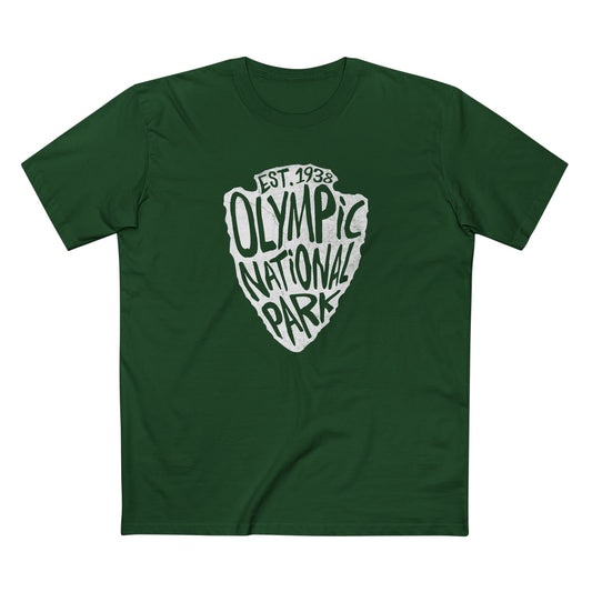 Olympic National Park T-Shirt - Arrow Head Design in Forest Green