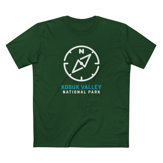 Kobuk Valley National Park T-Shirt Compass Design in Forest Green