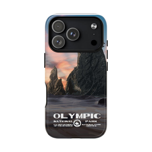 Olympic National Park iPhone case with MagSafe featuring WPA-inspired artwork.