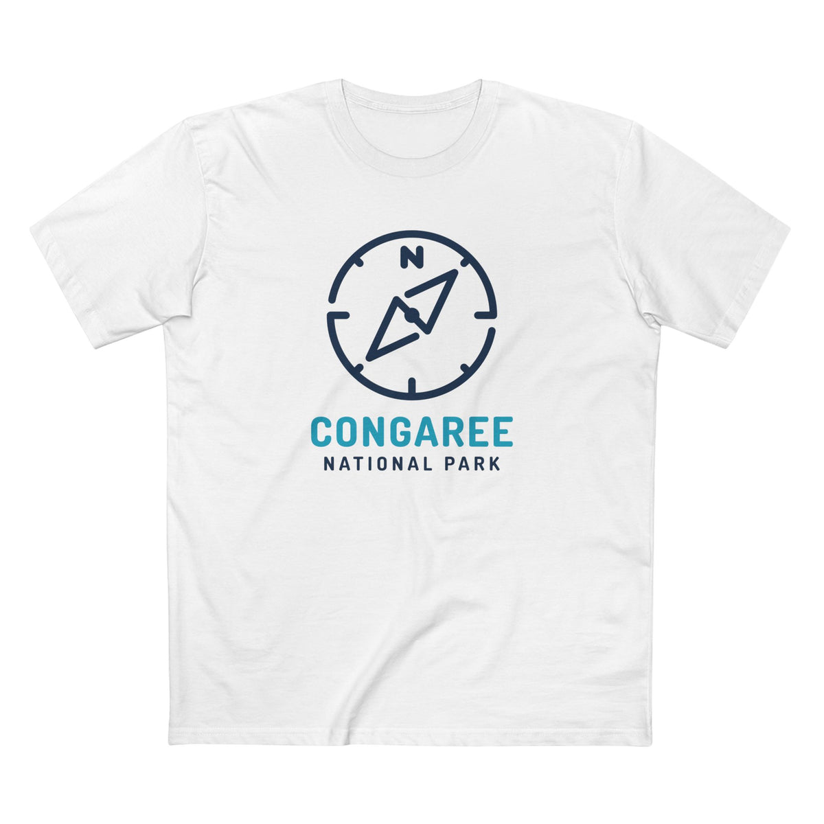 Congaree National Park T-Shirt Compass Design in White