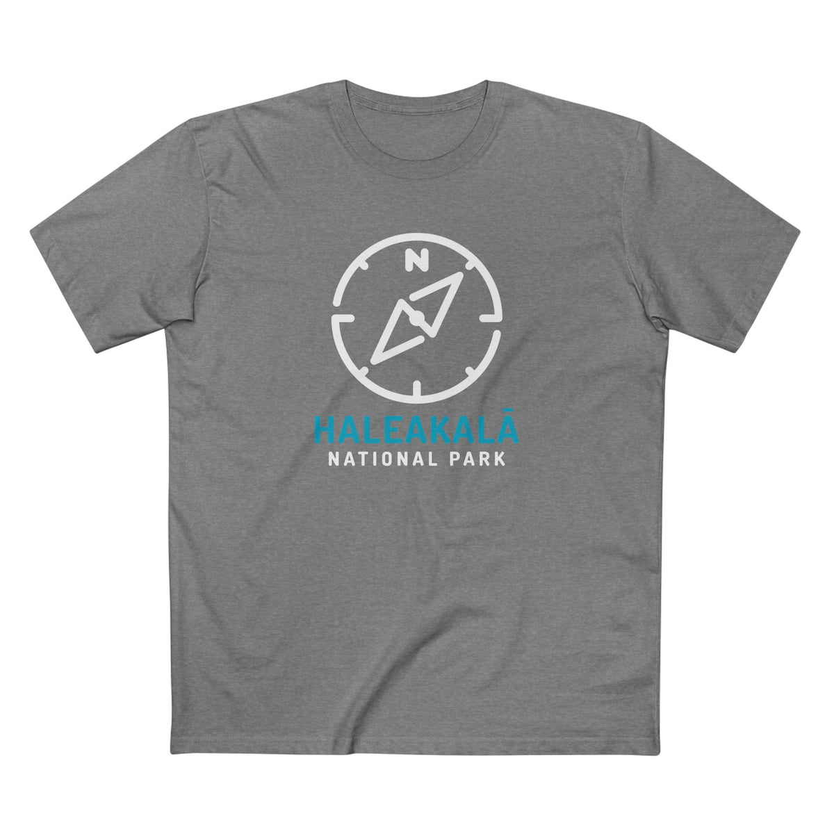 Haleakala National Park T-Shirt Compass Design in Athletic Heather