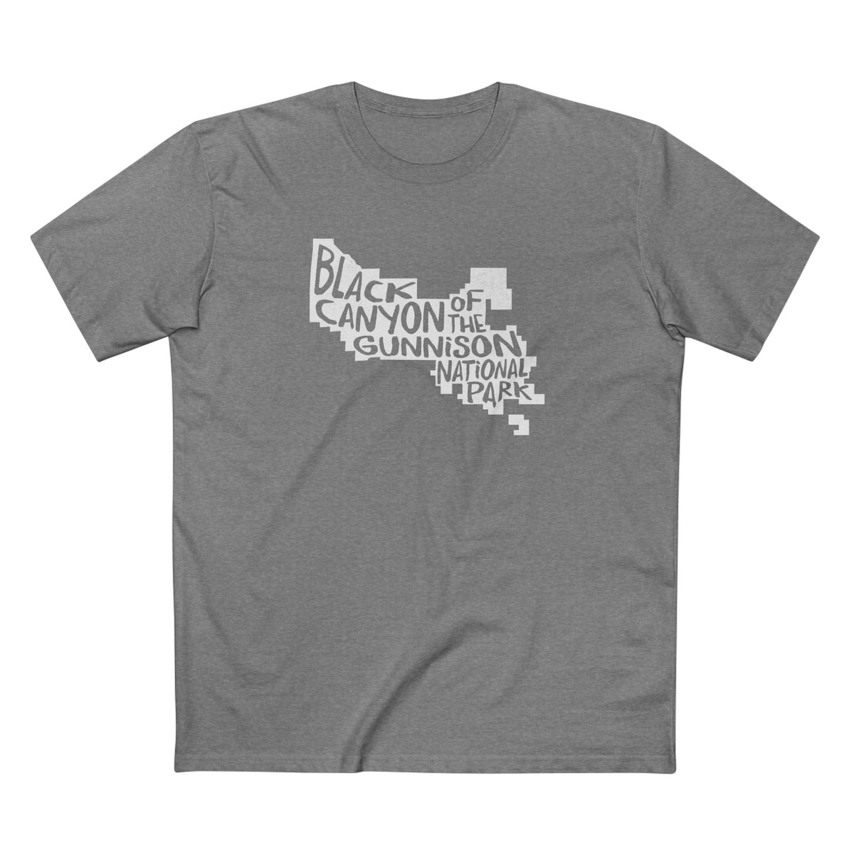 Black Canyon of the Gunnison National Park T-Shirt - Map in Athletic Heather