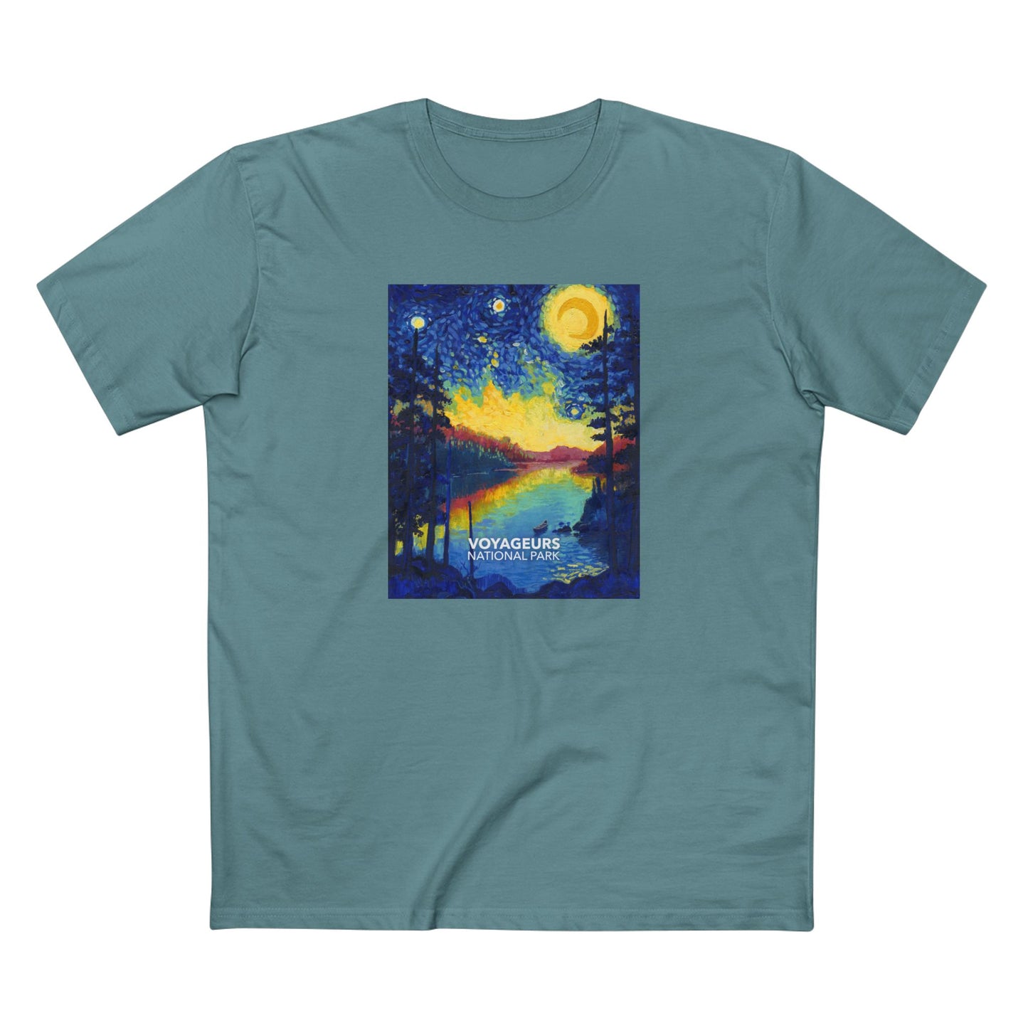 Voyageurs National Park T-Shirt - The Starry Night in Slate Blue