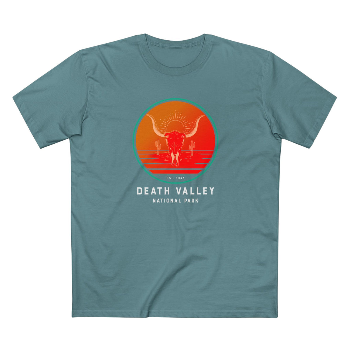 Death Valley National Park T-Shirt - Skull in Slate Blue