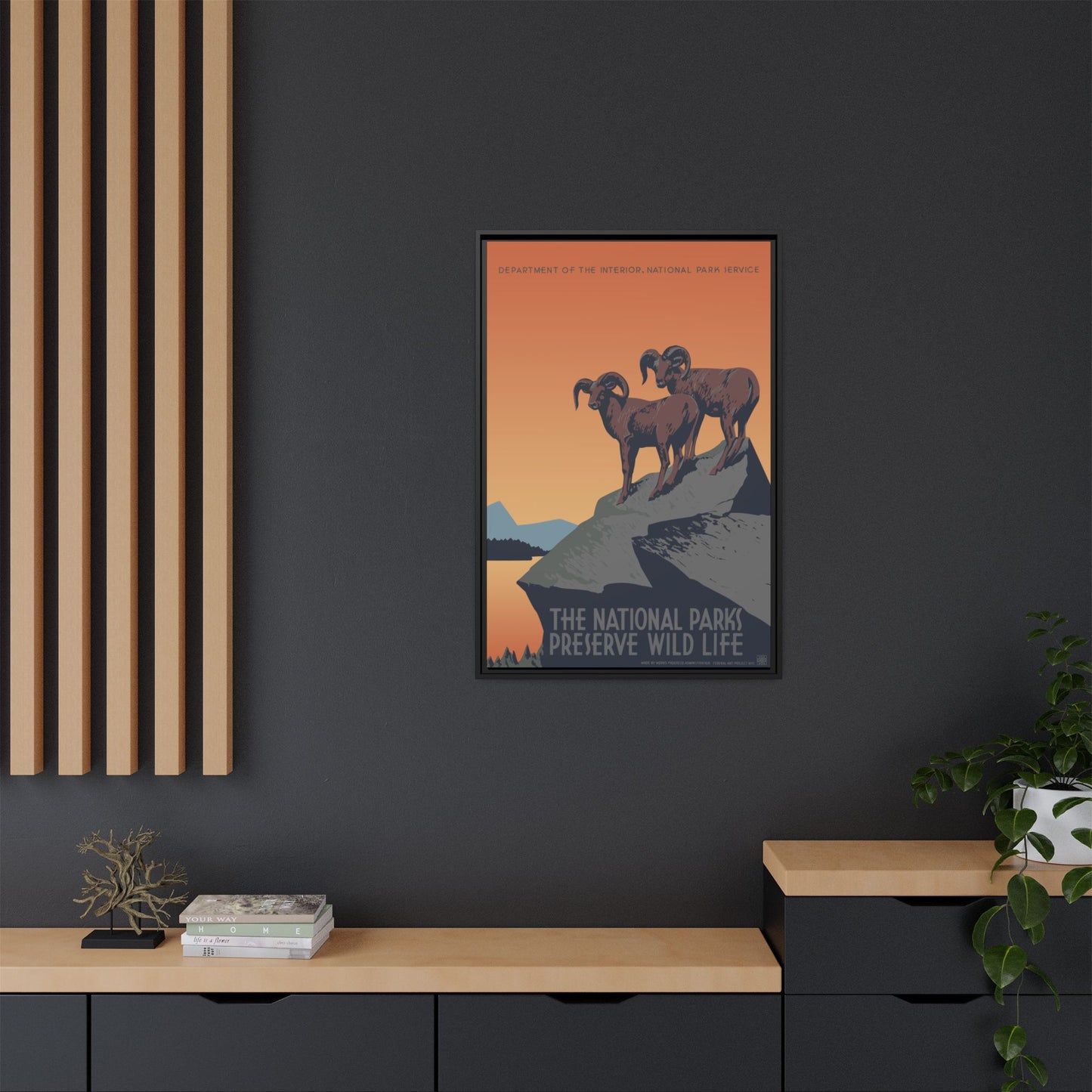 Preserve Wildlife National Park Framed Canvas - WPA Poster